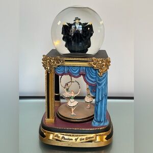 The Phantom of the Opera’s Vintage Music Box Snow Globe - Black, Gold, Pink.